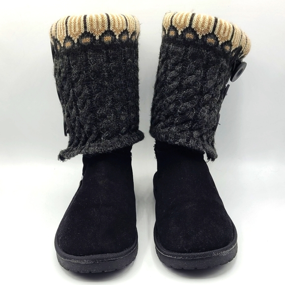 Muk Luks Womens Cheryl Boots Size 10 Sweater Knit Fold Over - Picture 3 of 15